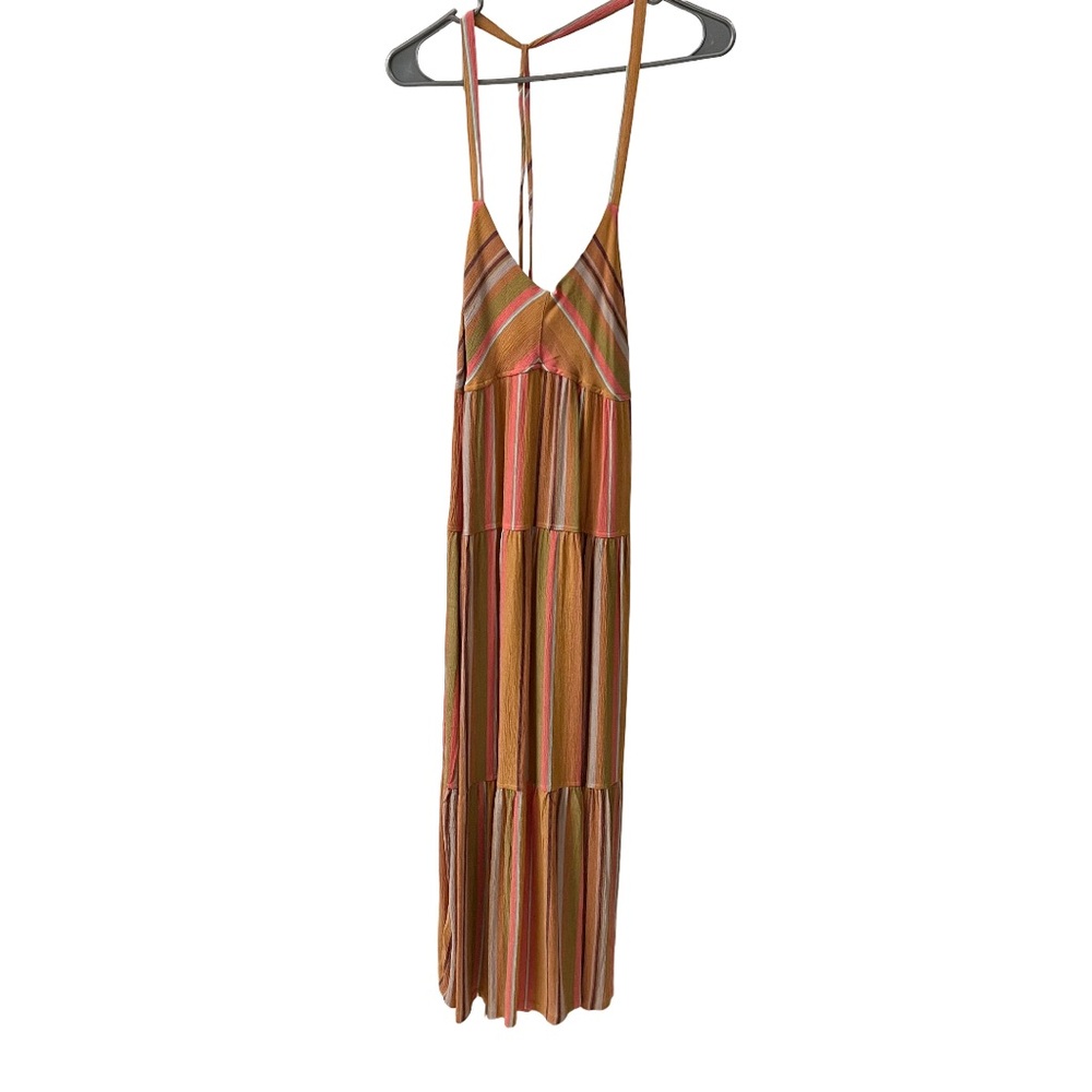 Prana Backless Striped Maxi Dress